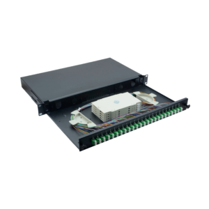 LWL 19-Zoll Spleissbox 24 x LC/APC Duplex OS2, spleißfertig